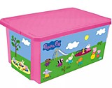 Детский ящик для хранения игрушек X-BOX Свинка Пеппа 30 л на колесах