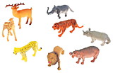 Игрушка пластизоль Играем Вместе дикие животные (8 шт) 10 см